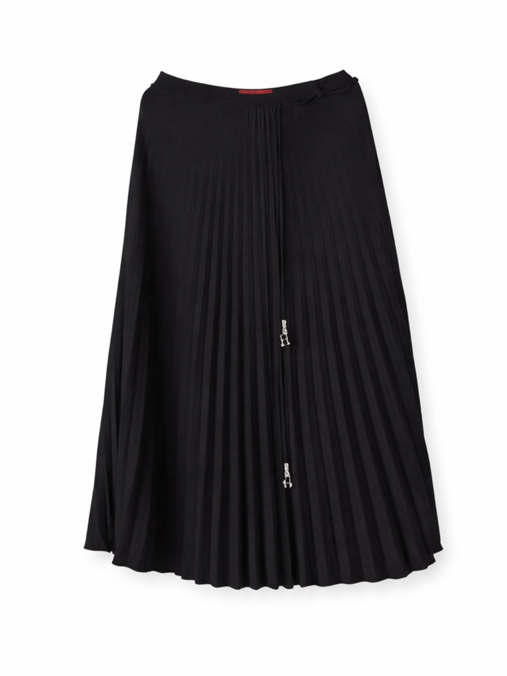 Carolina Herrera Black Pleated Midi Skirt